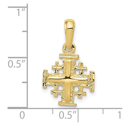 10k Small Jerusalem Cross Charm