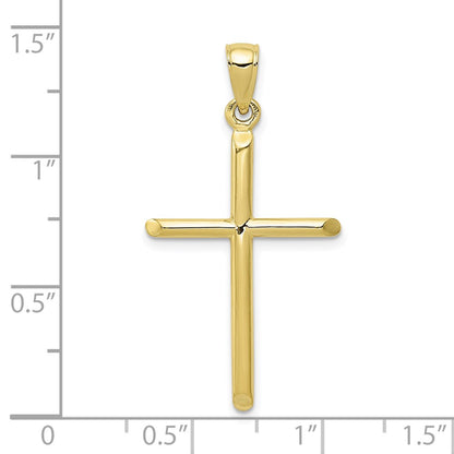 10k Tubular Cross Pendant