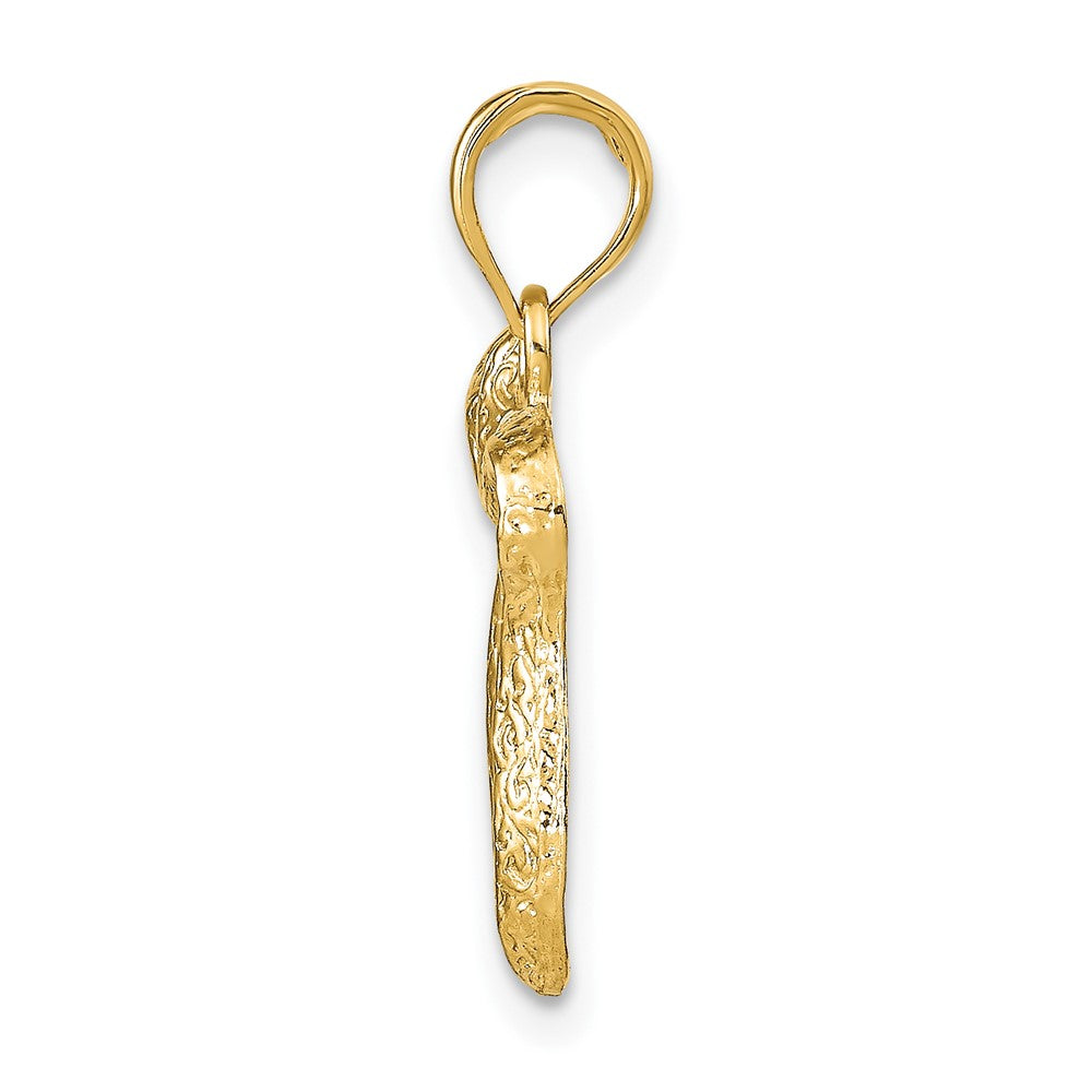 10K Textured Chai Pendant