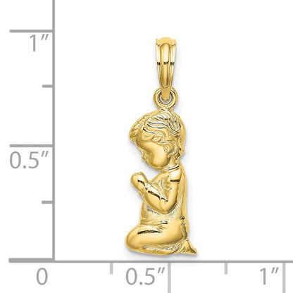 10k Polished Praying Boy Charm