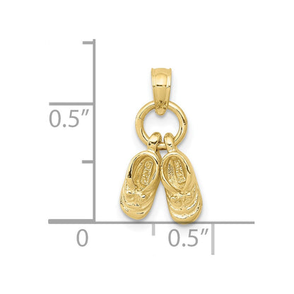 10k 3-D Moveable Baby Shoes Charm