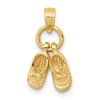 10k 3-D Moveable Baby Shoes Charm
