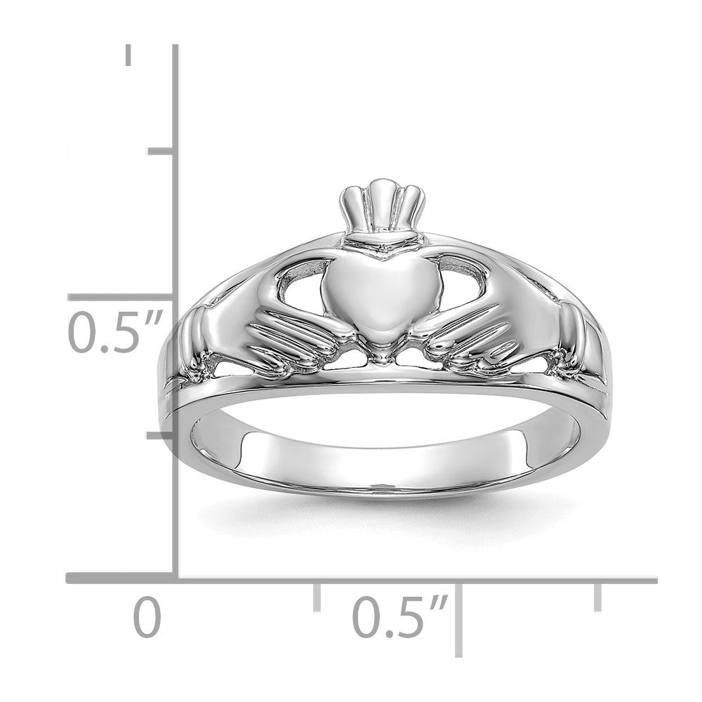 10k White Gold Ladies Claddagh Ring