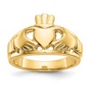10k Polished Mens Claddagh Ring
