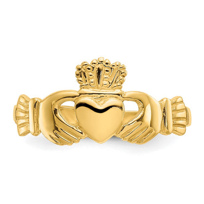 10k Polished Ladies Claddagh Ring