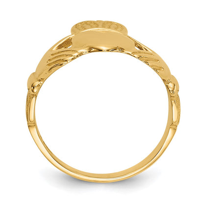10k Polished Ladies Claddagh Ring