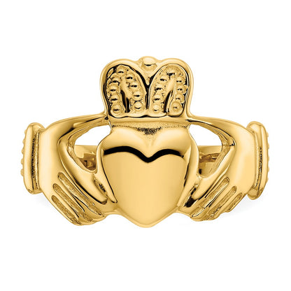 10k Polished Ladies Claddagh Ring