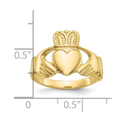 10k Polished Ladies Claddagh Ring