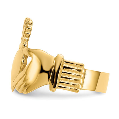 10k Polished Ladies Claddagh Ring