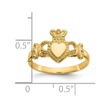 10K Polished Ladies Claddagh Ring