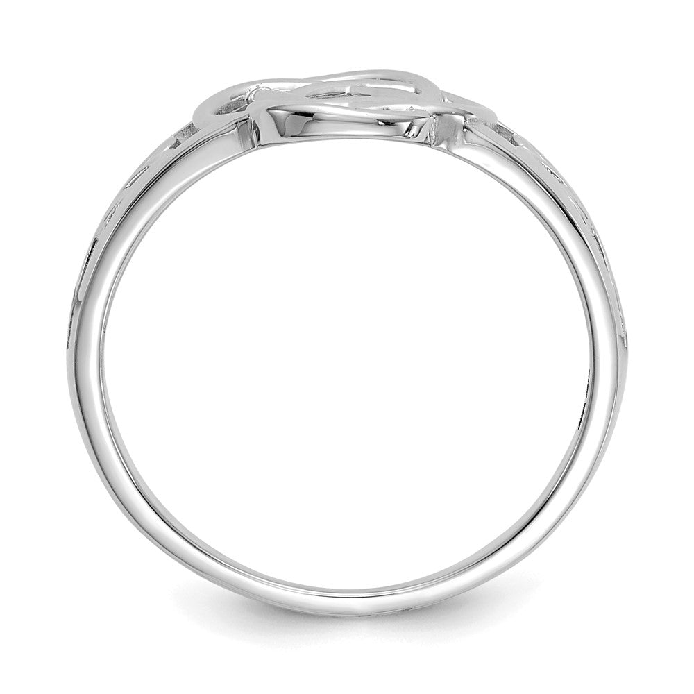 10k White Gold Polished Ladies Celtic Knot Ring