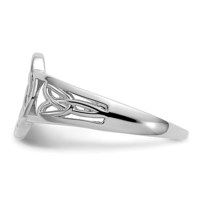 10k White Gold Polished Ladies Celtic Knot Ring