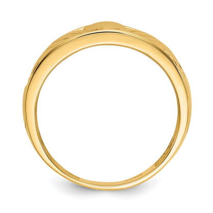 10k Polished Mens Claddagh Band