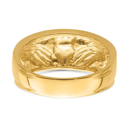 10k Polished Mens Claddagh Band