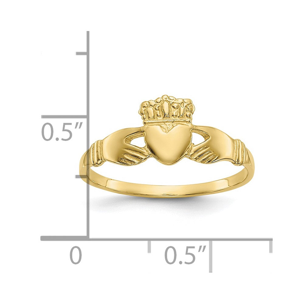 10k Polished Ladies Claddagh Ring