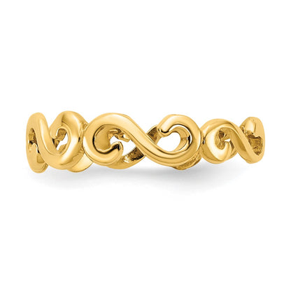 10k Swirl Toe Ring