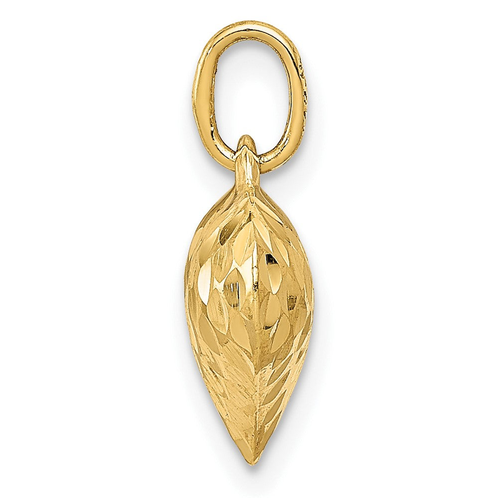 10K 11mm Polished Textured 3-D Puffed Heart Pendant