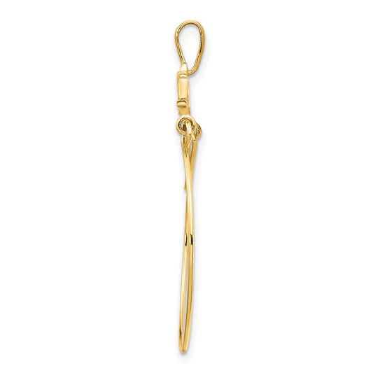 10k Double Dolphins Charm Holder Pendant