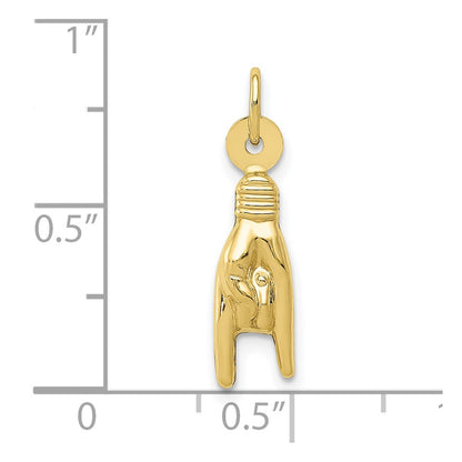 10k Rock On Hand Sign Charm