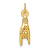 10k Rock On Hand Sign Charm