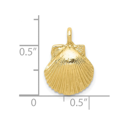 10k Scallop Shell Pendant
