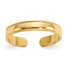 10k Polished 3mm Milgrain Adjustable Toe Ring