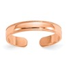 10k Rose Gold Polished 3mm Milgrain Adjustable Toe Ring