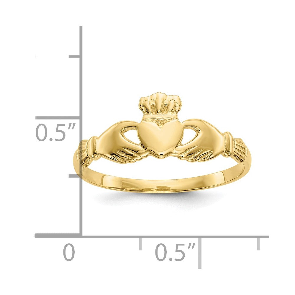 10k Polished Ladies Claddagh Ring