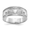 10k White Gold Polished Ladies Claddagh Band