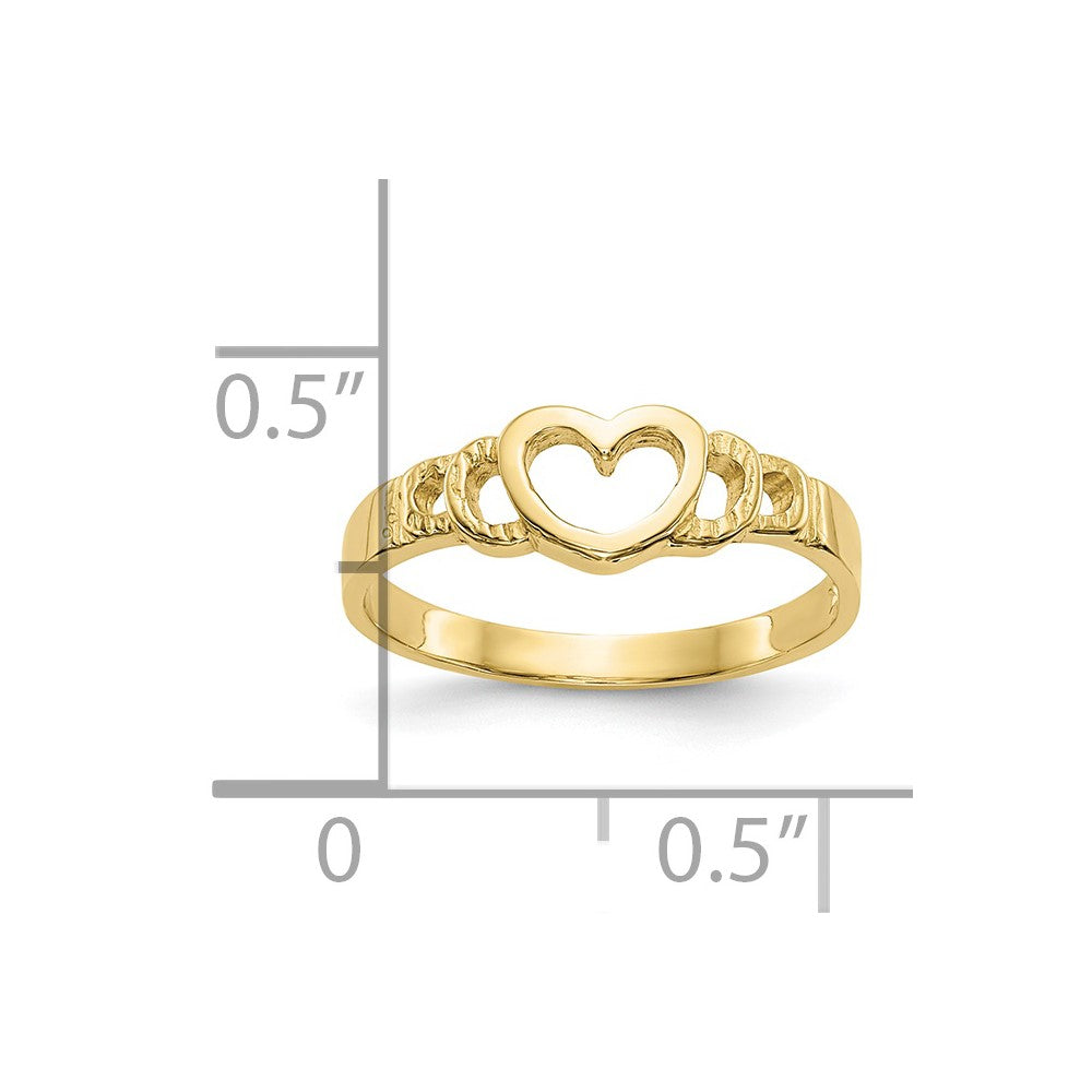 10k Cut-out Heart Size 3 Baby / Childs Ring