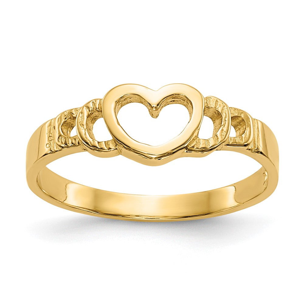 10k Cut-out Heart Size 3 Baby / Childs Ring