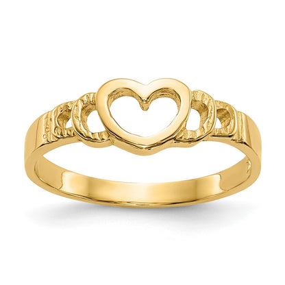 10k Cut-out Heart Size 3 Baby / Childs Ring