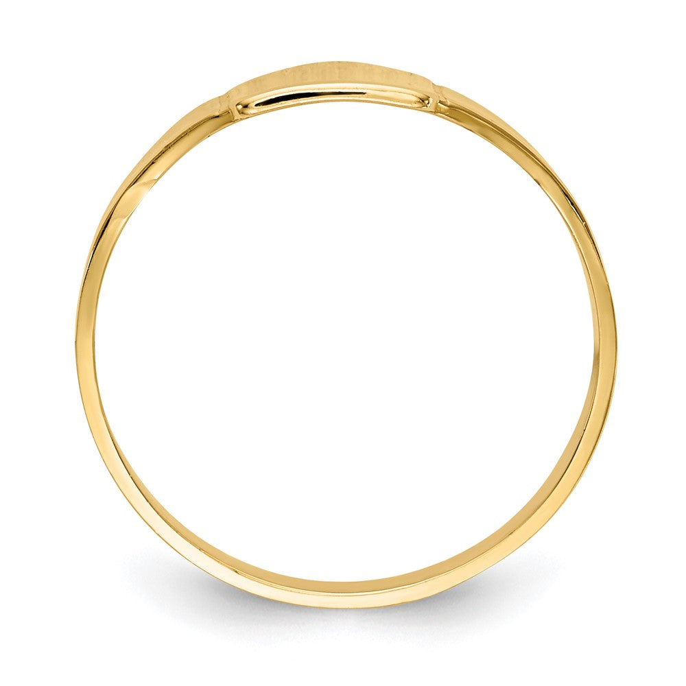 10k Polished Square Size 4 Baby / Childs Signet Ring