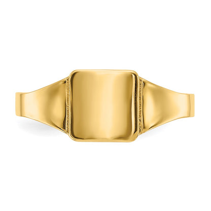 10k Polished Square Size 4 Baby / Childs Signet Ring