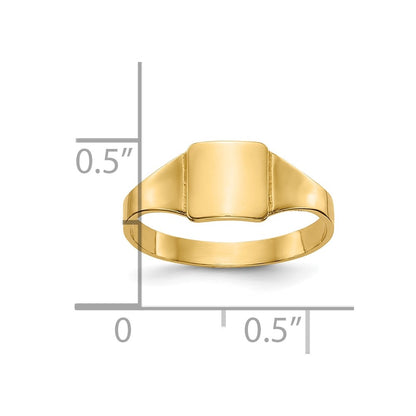10k Polished Square Size 4 Baby / Childs Signet Ring