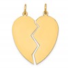 10K 2 piece Heart Charm Set