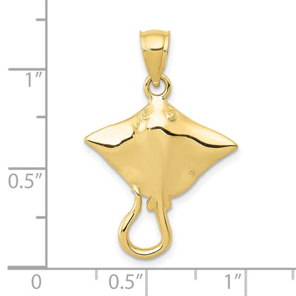 10K Polished Stingray Pendant