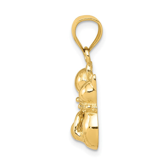 10K Two Cats Pendant