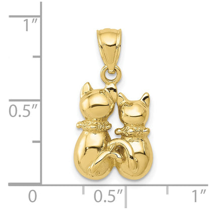 10K Two Cats Pendant