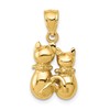 10K Two Cats Pendant