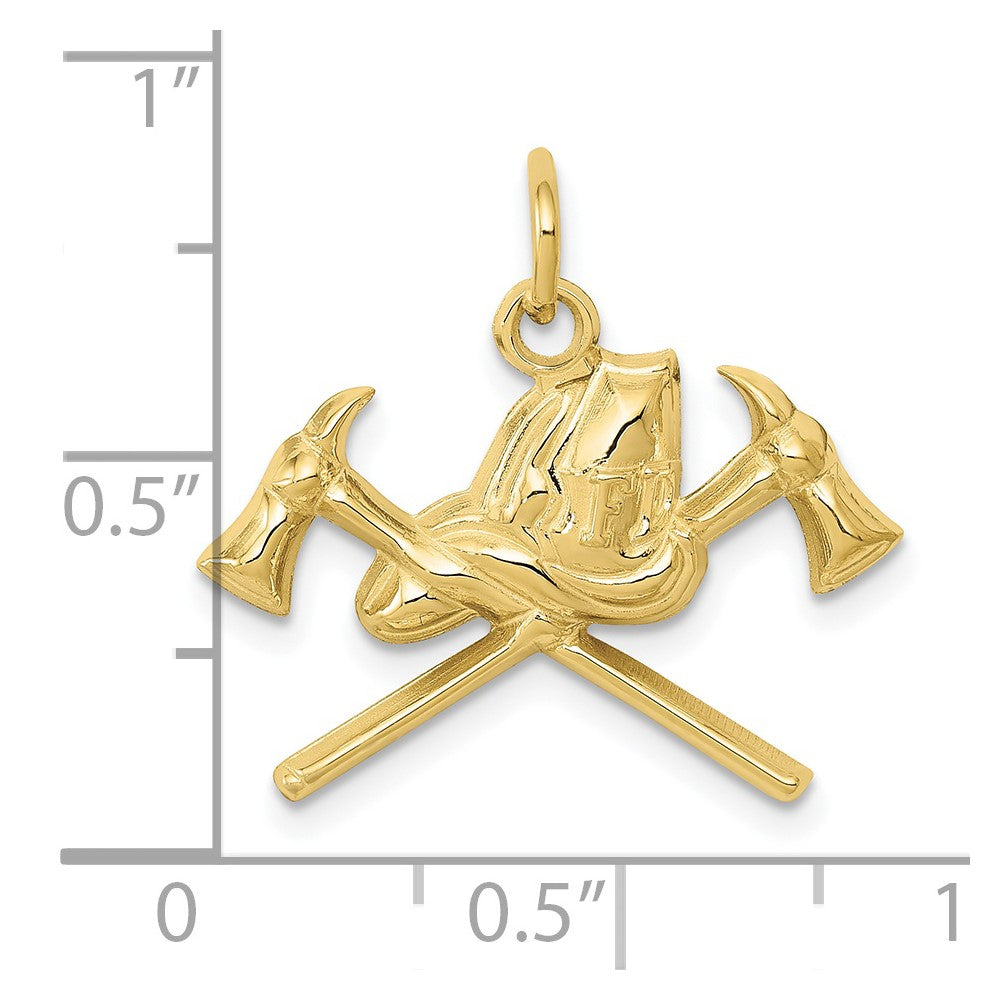 10k Fire Department Axes and Helmet Charm