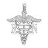 10K White Gold RN Caduceus Pendant