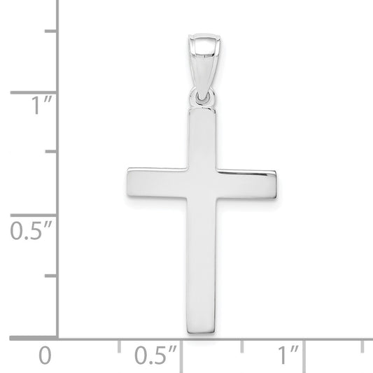 10k White Gold Polished Cross Pendant