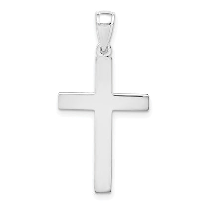 10k White Gold Polished Cross Pendant