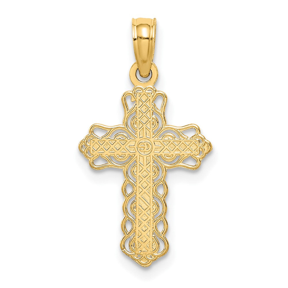 10k Budded Cross Charm