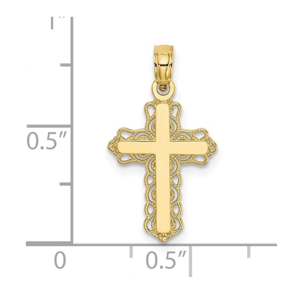 10k Budded Cross Charm