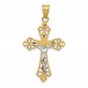 10K Two-tone Filigree Crucifix Pendant