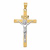10K Two-tone INRI Crucifix Pendant