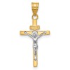 10K Two-tone INRI Crucifix Pendant