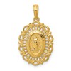 10k Oval Miraculous Medal with Scalloped Border Pendant